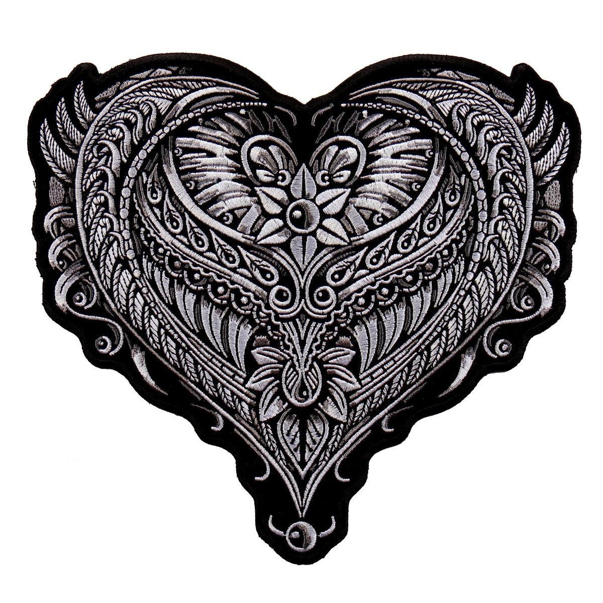 Hot Leathers Ornate Heart 8"X8" Patch - American Legend Rider