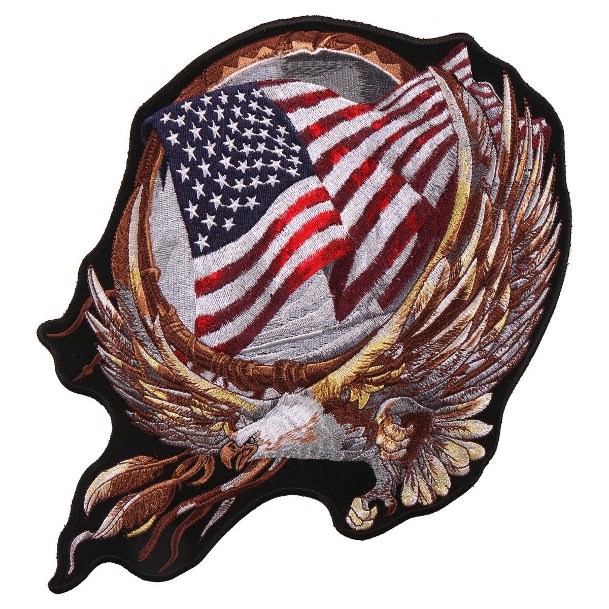 Hot Leathers Hoop Eagle 10"X8" Patch - American Legend Rider