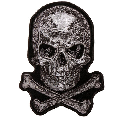 Hot Leathers Scratch Skull 7"X10" Patch - American Legend Rider