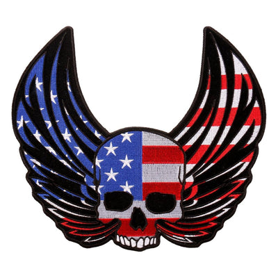 Hot Leathers Skull Wings 10" X 9" Patch - American Legend Rider