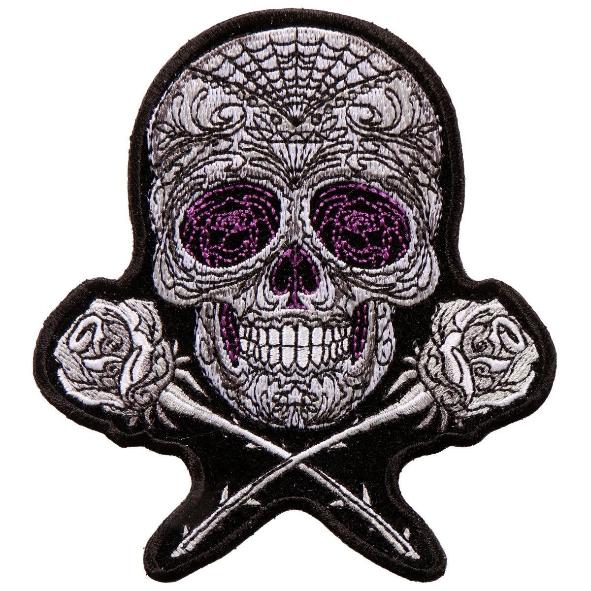 Hot Leathers Roses Sugar Skull 4"X5" Patch - American Legend Rider