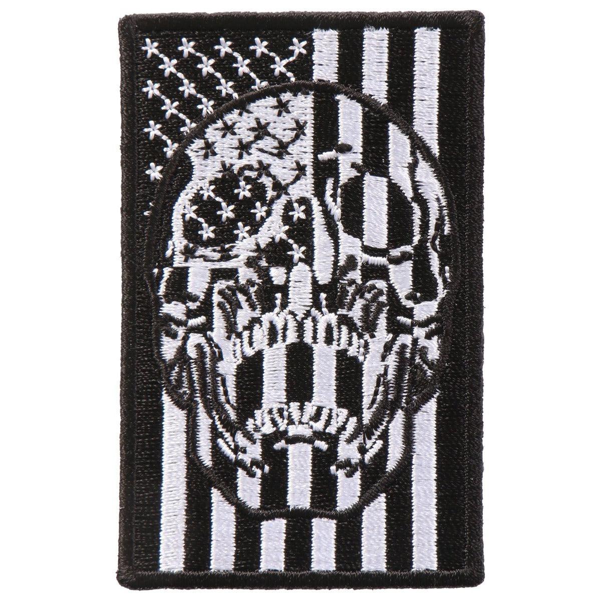 Hot Leathers American Flag Skull 2"X3" Patch - American Legend Rider