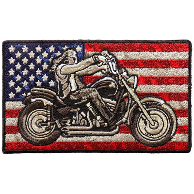Hot Leathers Biker Flag 4"X2" Patch - American Legend Rider