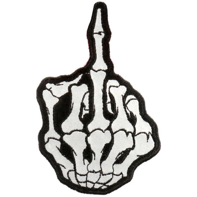 Hot Leathers 3" X 5" Skeleton Middle Finger Reflective Patch - American Legend Rider