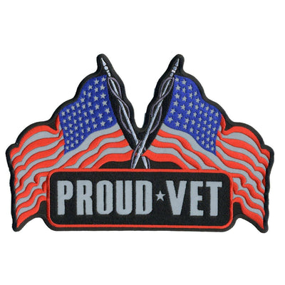 Hot Leathers Proud Vet Reflective 10" X 7" Patch - American Legend Rider