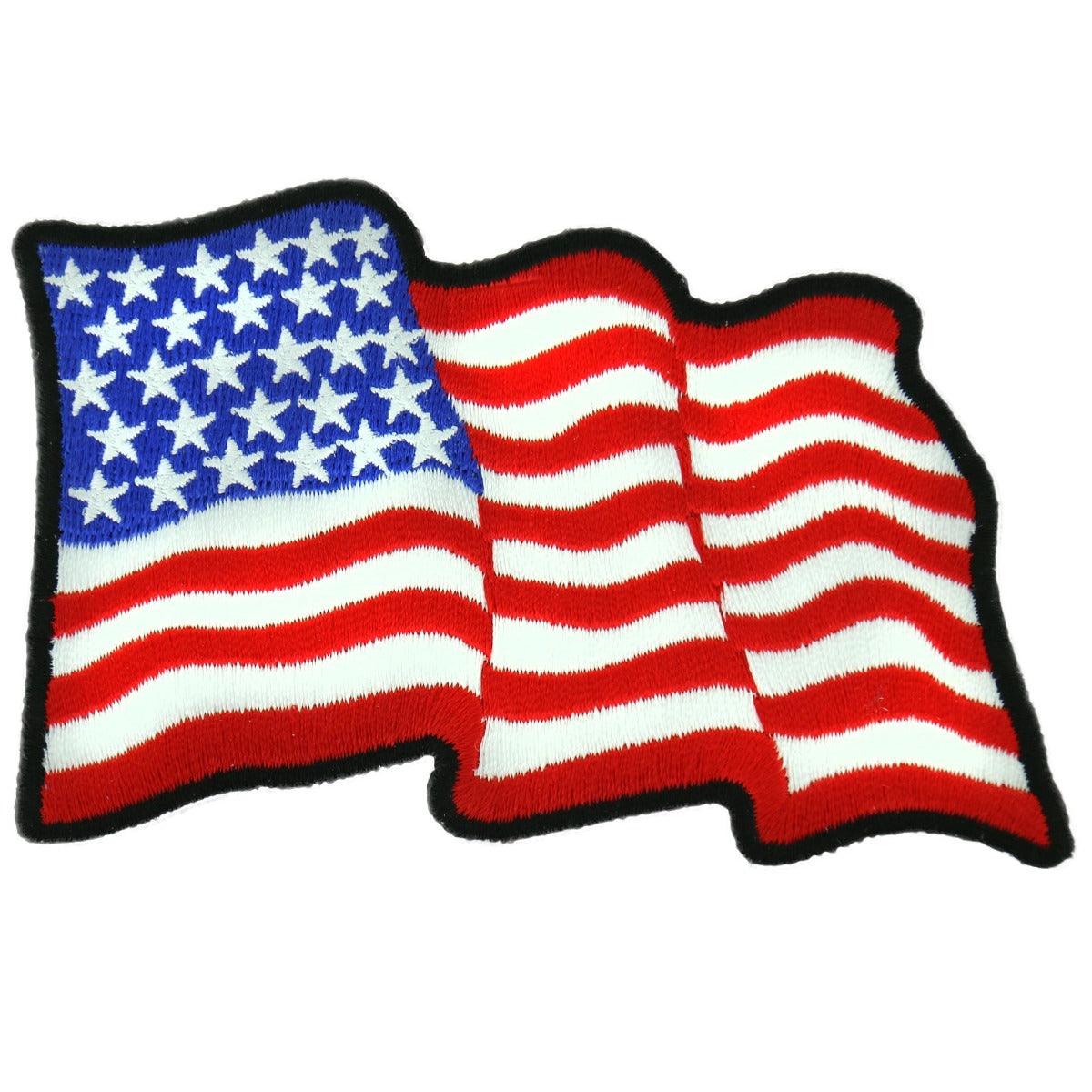 Hot Leathers Wavy U.S. Flag 4" X 3" Patch - American Legend Rider