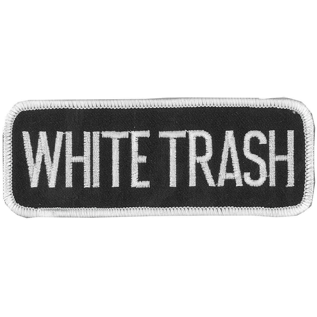 Hot Leathers White Trash 4" X 2" Patch - American Legend Rider