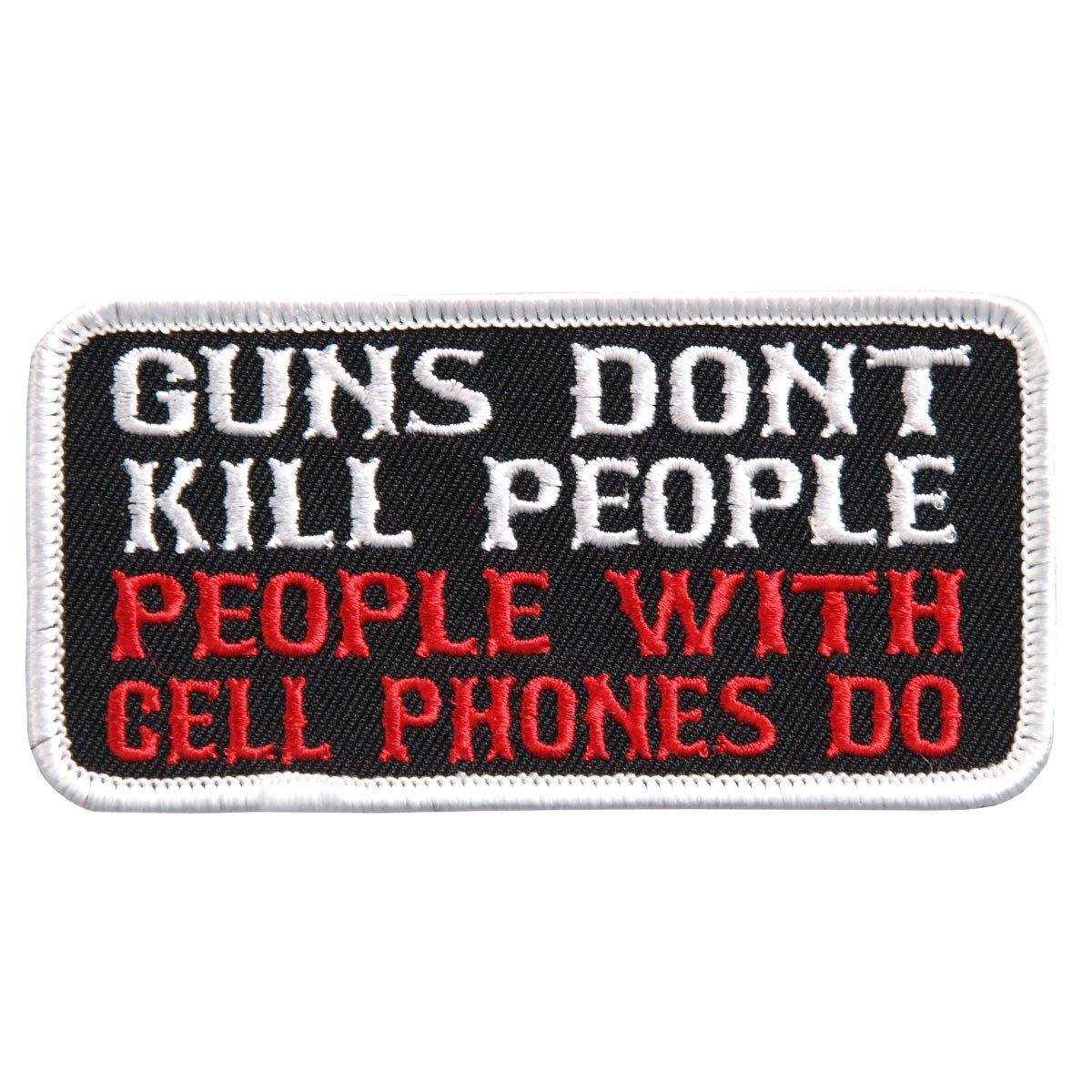 Hot Leathers Guns Don'T Kill People Embroidered 4" 4" X 2" Patch - American Legend Rider