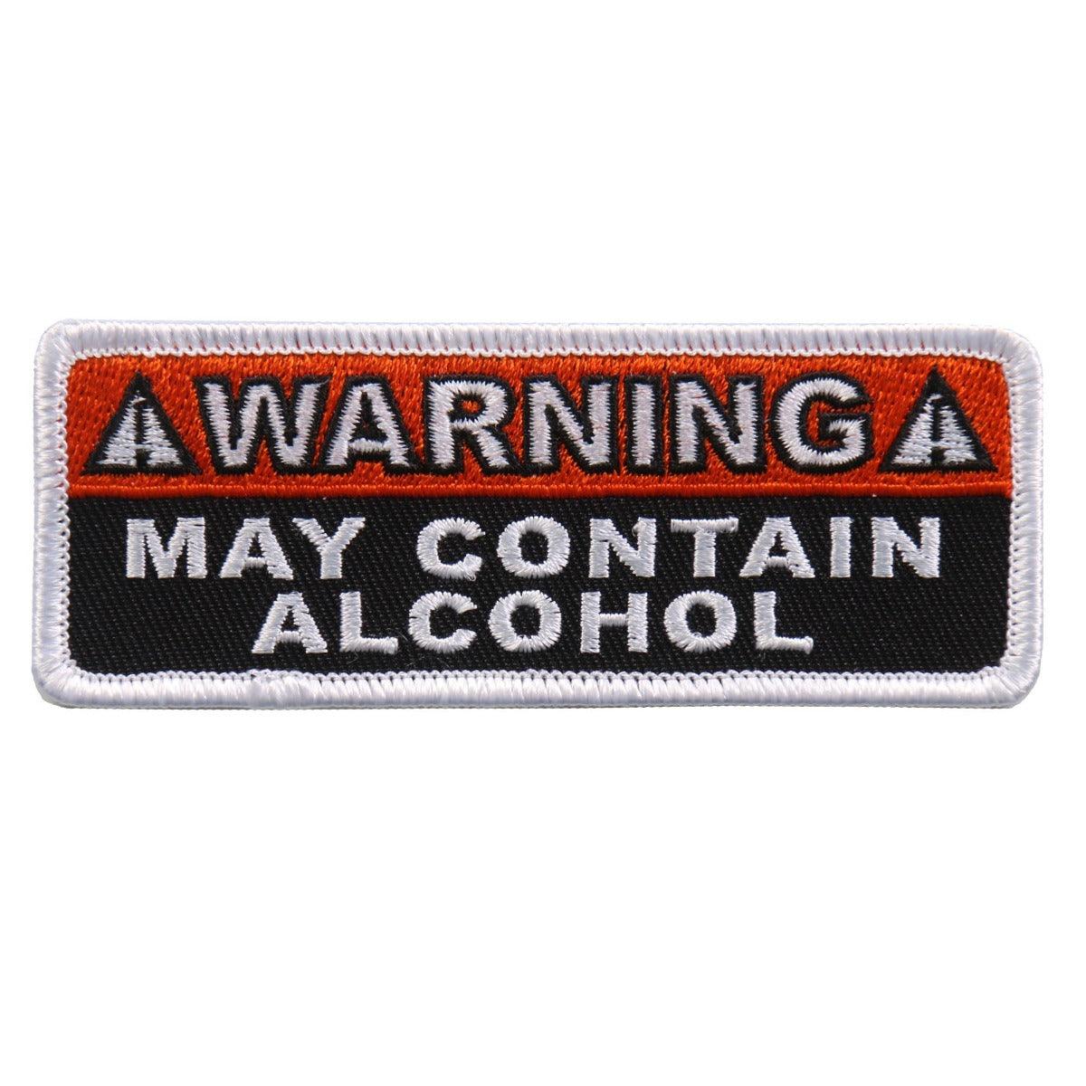 Hot Leathers Warning May Contain Alcohol 4"X1" Patch - American Legend Rider