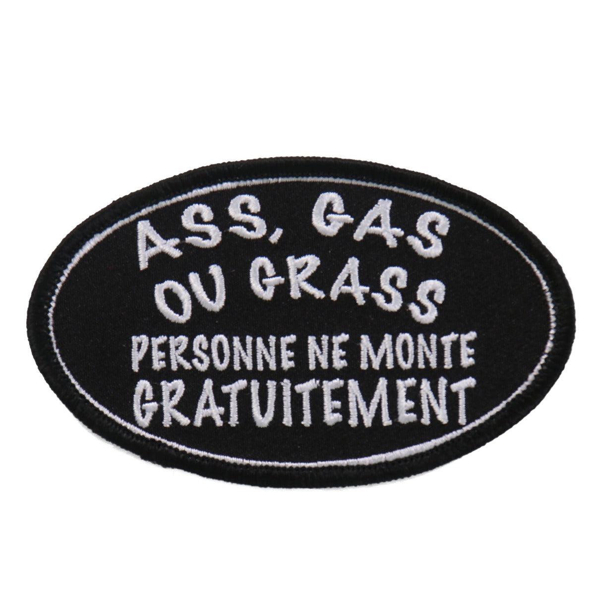 Hot Leathers Ass Gas Or Grass Person 4"X2" Patch - American Legend Rider