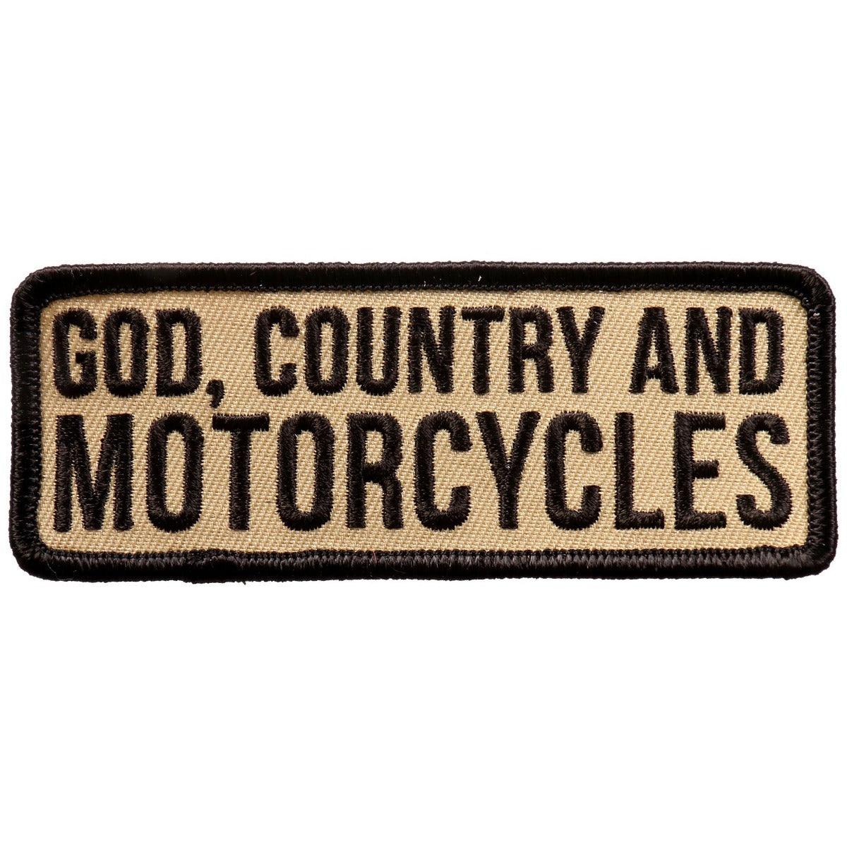 Hot Leathers God Country And Motorcycle 4"X2" Patch - American Legend Rider