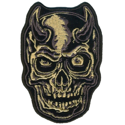 Hot Leathers Devil Horn Skull Grey 3.5" - American Legend Rider