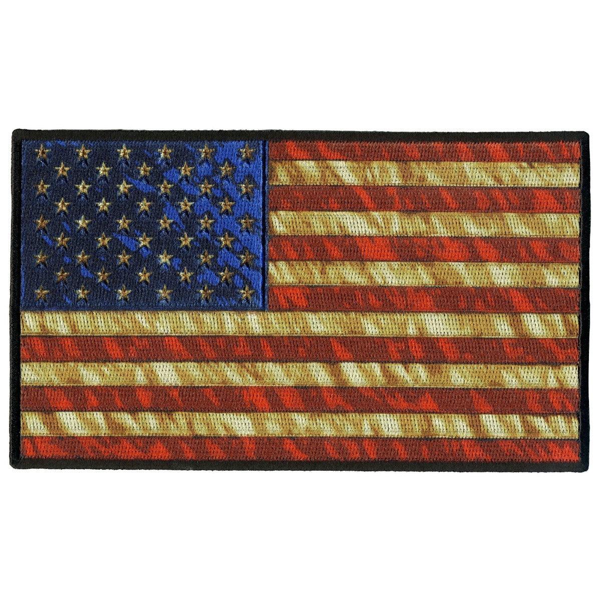 Hot Leathers Vintage American Flag Patch 10" - American Legend Rider
