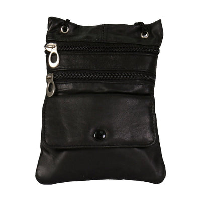 Hot Leathers Large Leather Neck Bag - American Legend Rider