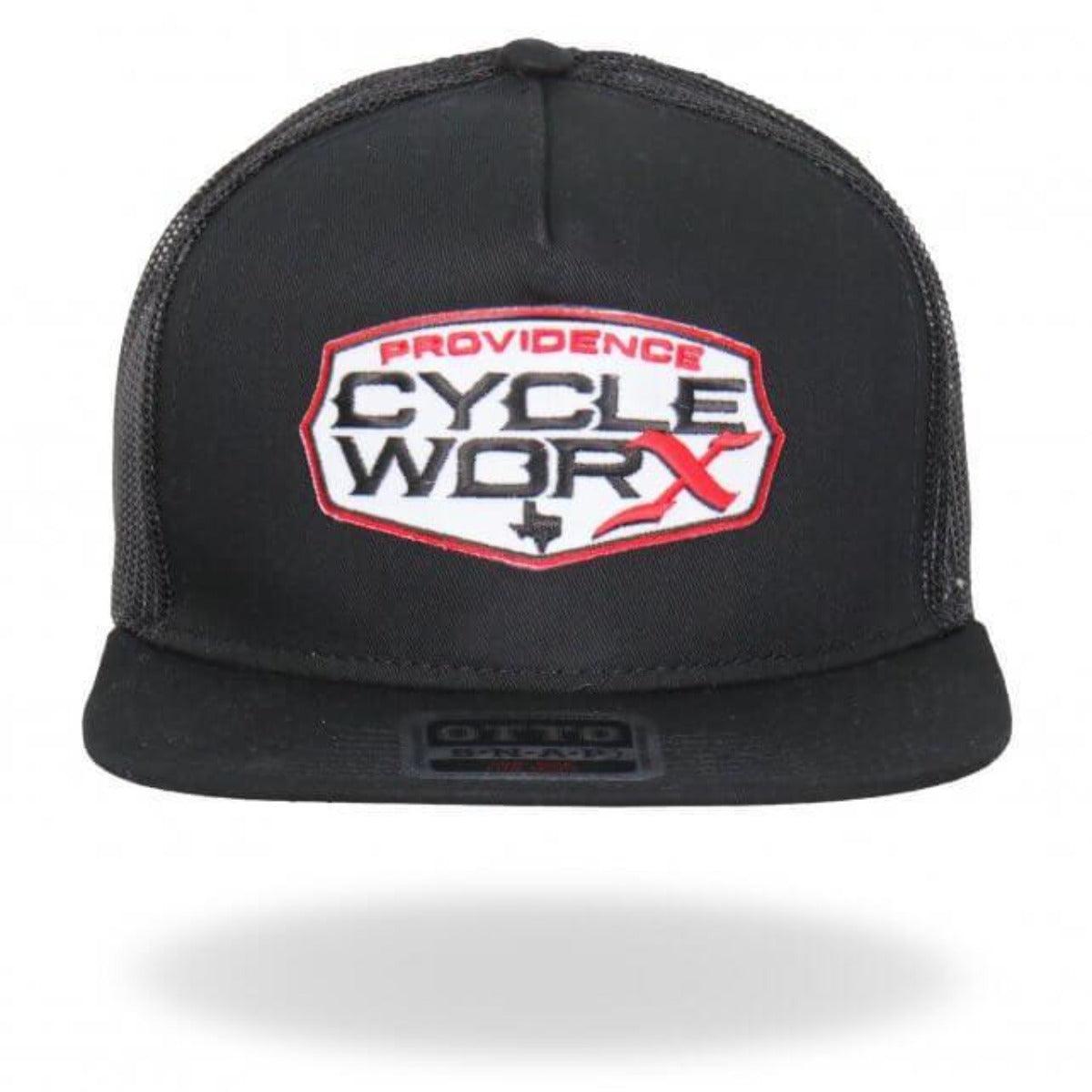 Hot Leathers Official Providence Cycle Worx Red Patch Snapback Hat - American Legend Rider