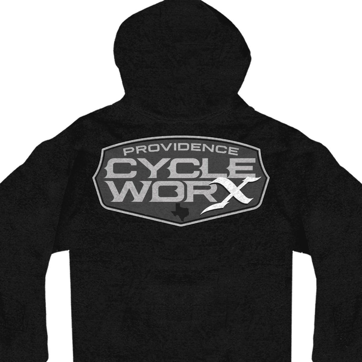 Hot Leathers Official Providence Cycle Worx Gray Texas Zip Up Sweatshirt - American Legend Rider