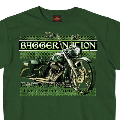 Hot Leathers Men's Official Paul Yaffe's Bagger Nation Keltic King Two Sided T-Shirt - American Legend Rider