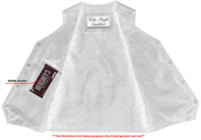 Illustration of a "Daniel Smart Kids Traditional Style Plain Side Vest" with a V-neck collar, showcasing an inside pocket with a Hershey's chocolate bar inserted. The text indicates it is for feature purposes only and the actual garment may vary.