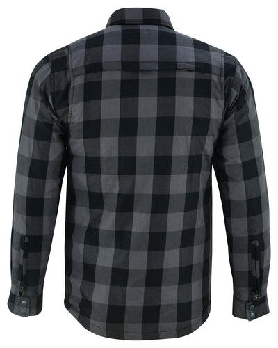The Daniel Smart Armored Flannel Shirt - Gray features a black and grey checkered design.