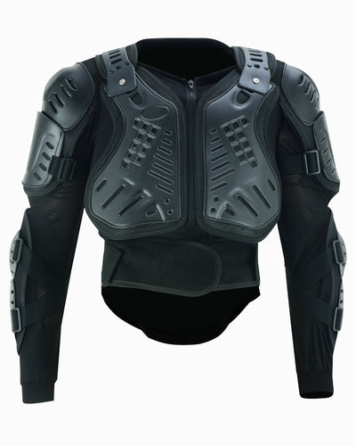 Daniel Smart Full Protection Body Armor - Black isolated on white background.