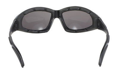 A pair of Daniel Smart Chopper Blk Frm/Smoke Lens with UV protection and tinted lenses, isolated on a white background.