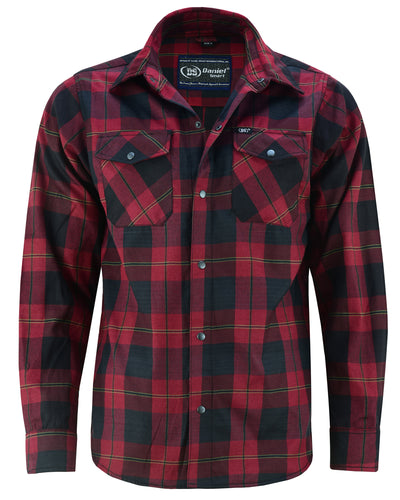 Men's Daniel Smart Flannel Shirt - Red and Black with button-up front and button-down flap chest pockets.