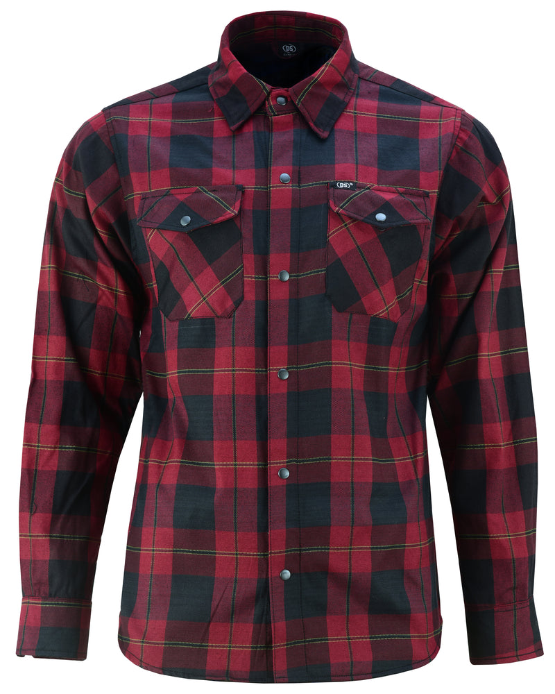 Daniel Smart Flannel Shirt - Red and Black with button-down flap chest pockets.