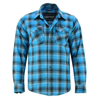 The Daniel Smart Flannel Shirt - Blue and Black Shaded.