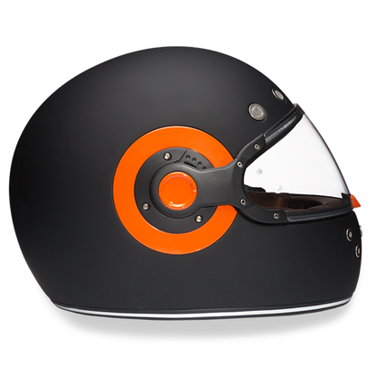 Daytona D.O.T Retro - Dull Black w/Orange Accents