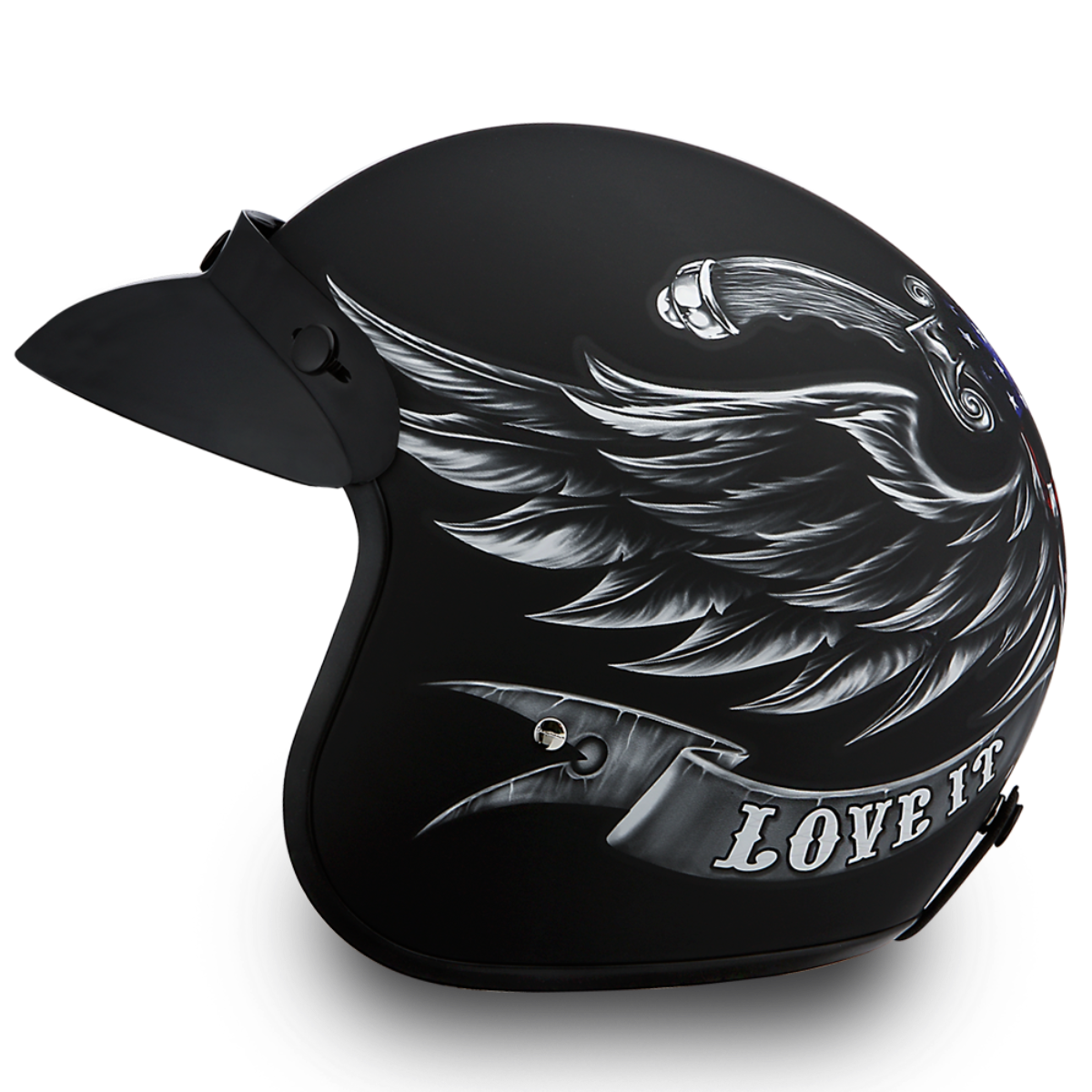 Daytona D.O.T Cruiser - w/Love it , Leave it 3/4 Shell Helmet