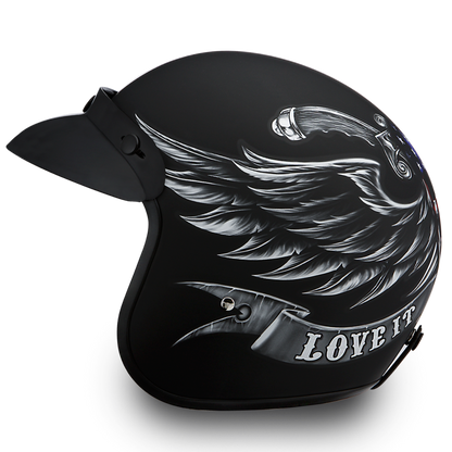Daytona D.O.T Cruiser - w/Love it , Leave it 3/4 Shell Helmet