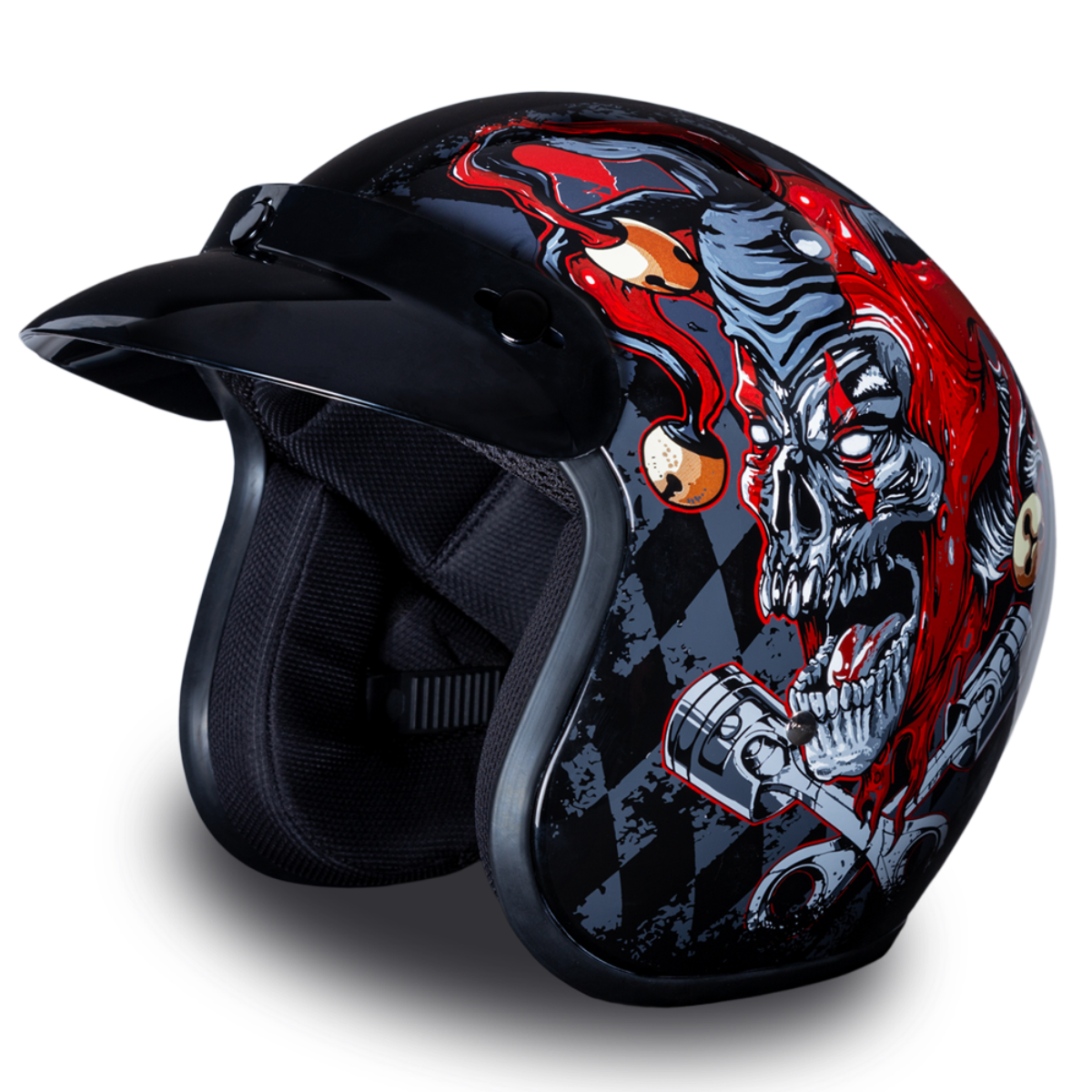 Daytona D.O.T. Cruiser w/ Joker Motorcycle Open Face 3/4 Shell Helmet