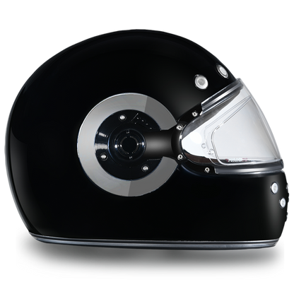 Daytona D.O.T Retro Hi-Gloss Black w/Chrome Accents