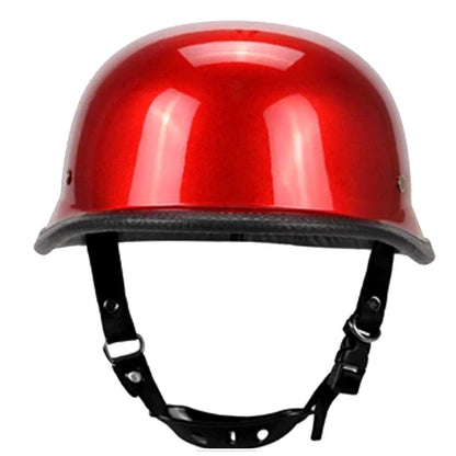 Glossy Red German Motorcycle Helmet - American Legend Rider