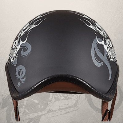 Red Knight Skull Vintage German Motorcycle Helmet