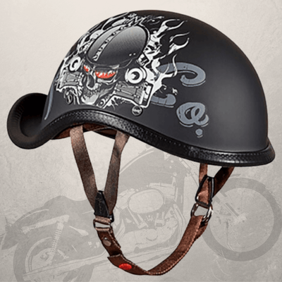 Red Knight Skull Vintage German Motorcycle Helmet