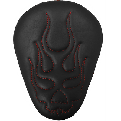 La Rosa 13" Harley Eliminator Solo Seat Flame Skull with Thread