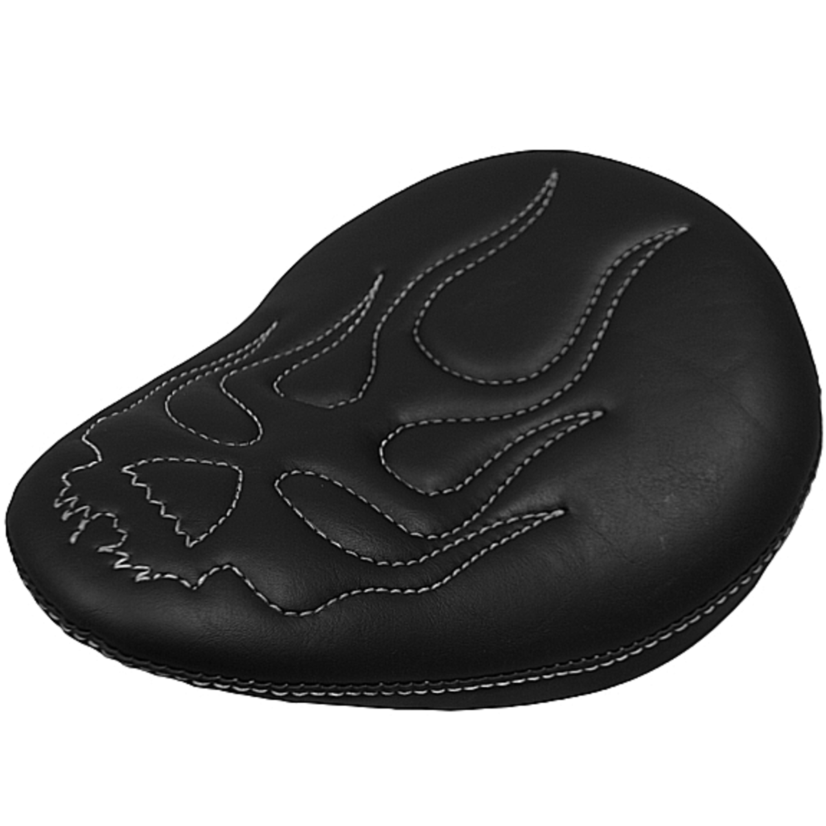 La Rosa 13" Harley Eliminator Solo Seat Flame Skull with Thread