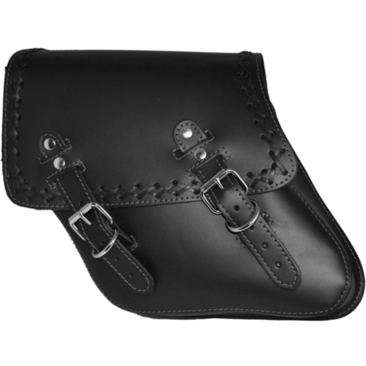 La Rosa Black Cross Laced Saddle Bag - American Legend Rider