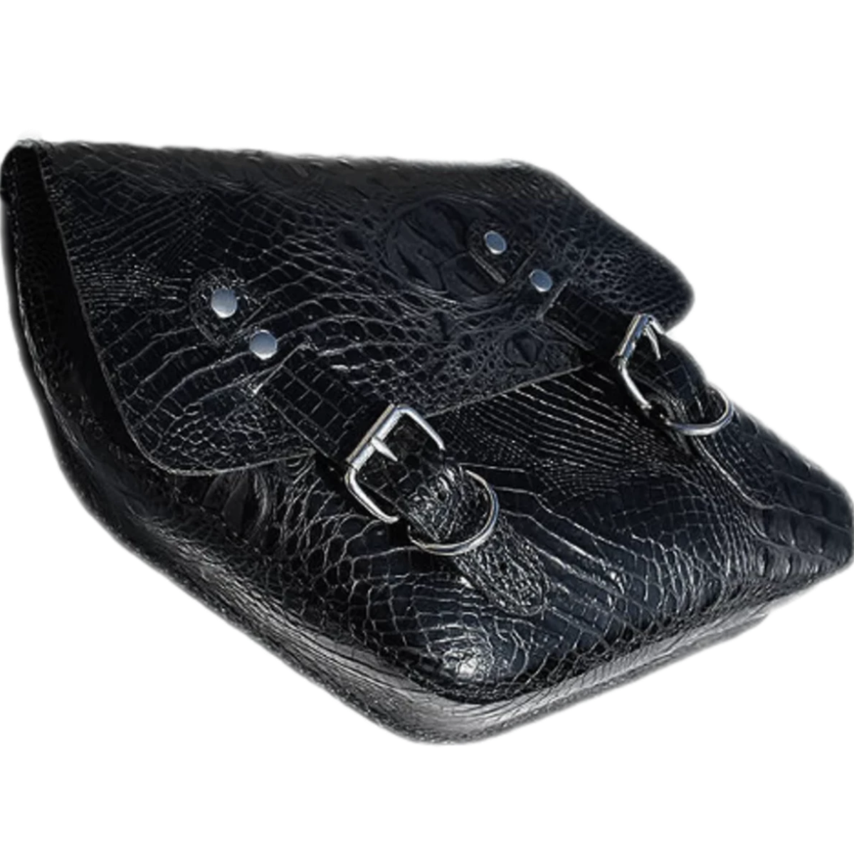 La Rosa Embossed Leather Saddle Bag - American Legend Rider