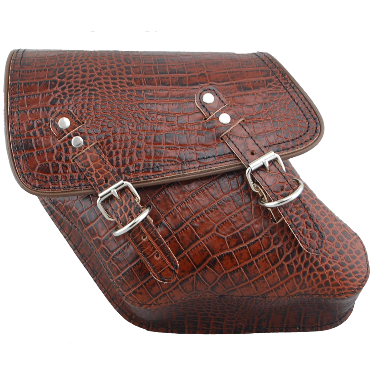 La Rosa Embossed Leather Saddle Bag - American Legend Rider