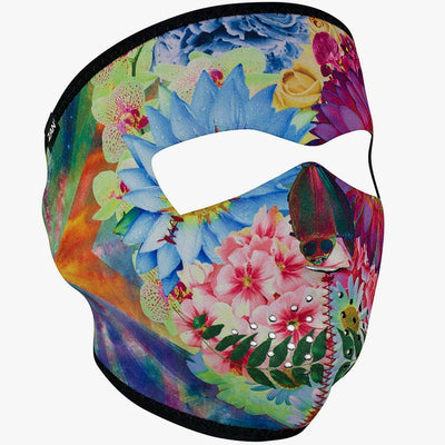 Zan headgear® Flower Skull Full Face Mask, Neoprene/Polyester, One Size - American Legend Rider