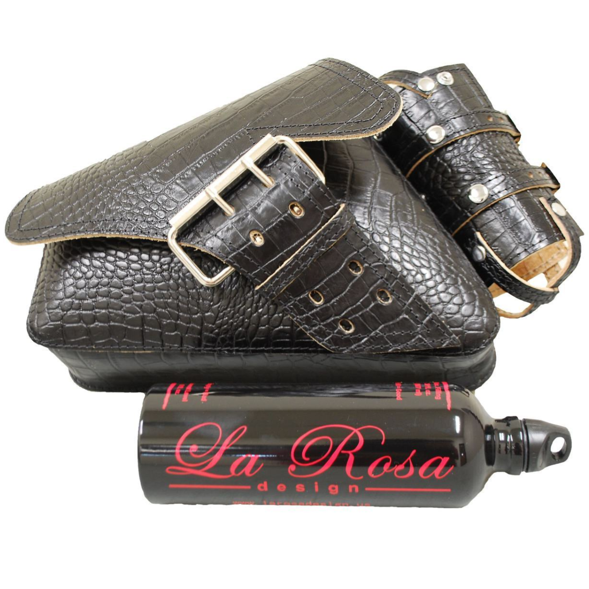 La Rosa HD Sportster Saddle Bag with Fuel Bottle - American Legend Rider