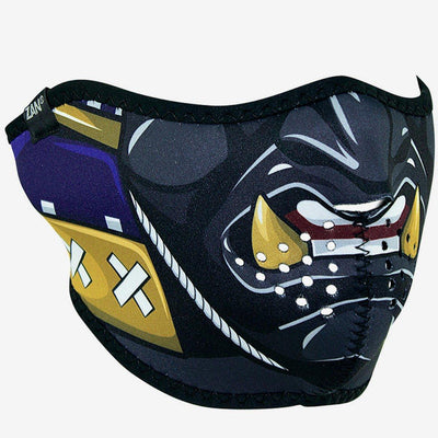 ZANheadgear® Samurai Half Face Mask, Neoprene/Polyester, One Size, Black/Gray/Yellow - American Legend Rider