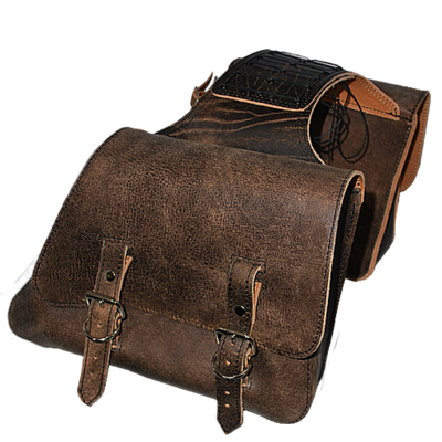 La Rosa Universal Throw Over Rustic Leather Saddle Bag