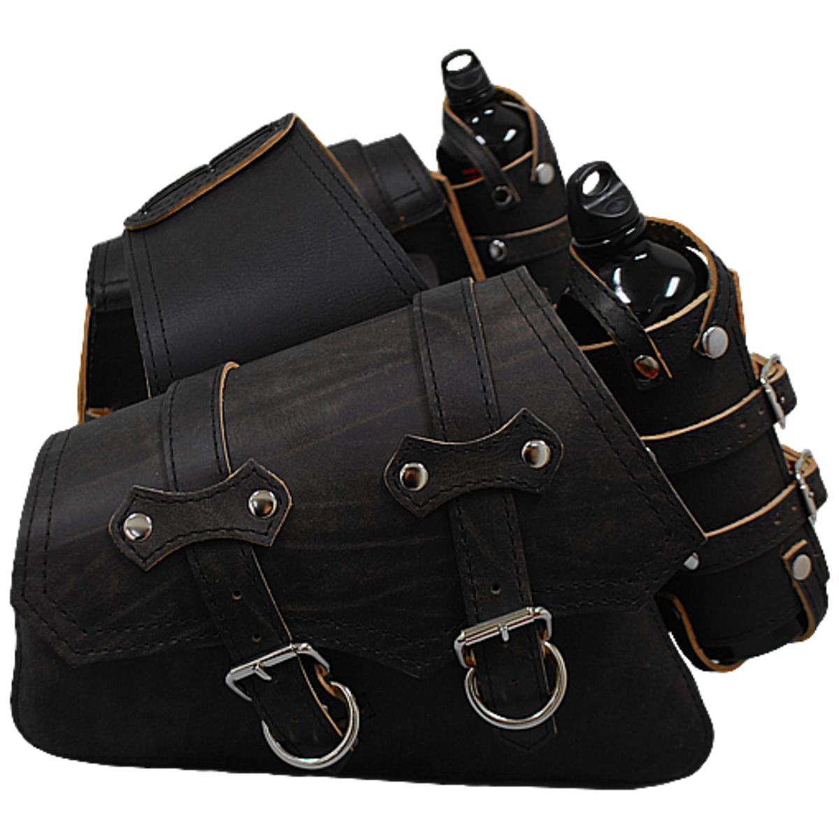 La Rosa Sportsters Throw Over Saddle Bag with Twin Fuel Bottle Holders