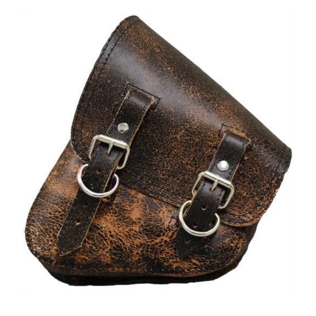 La Rosa Harley V Rod Left Side Saddle Bag - Rustic Brown