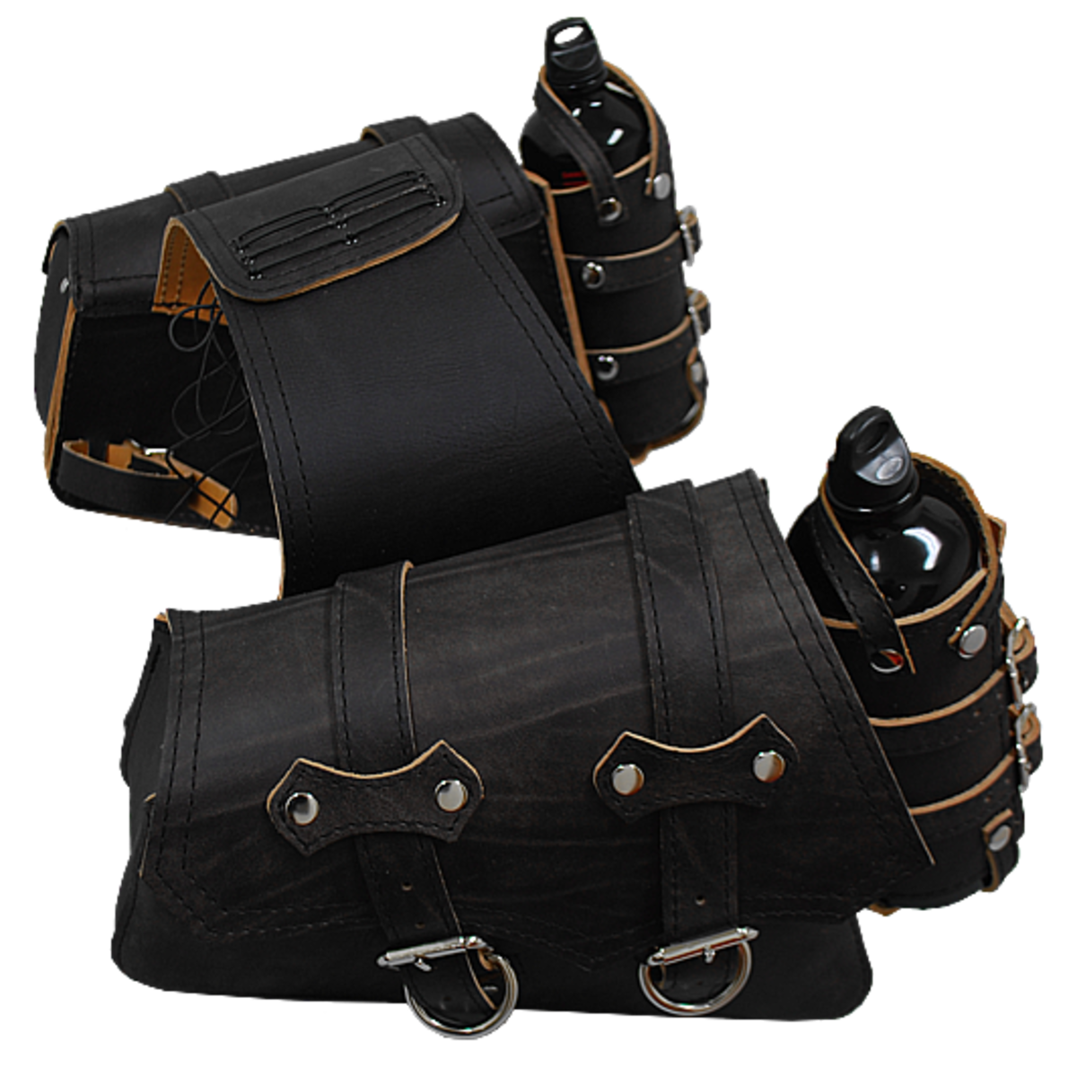 La Rosa Sportsters Throw Over Saddle Bag with Twin Fuel Bottle Holders