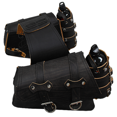 La Rosa Sportsters Throw Over Saddle Bag with Twin Fuel Bottle Holders