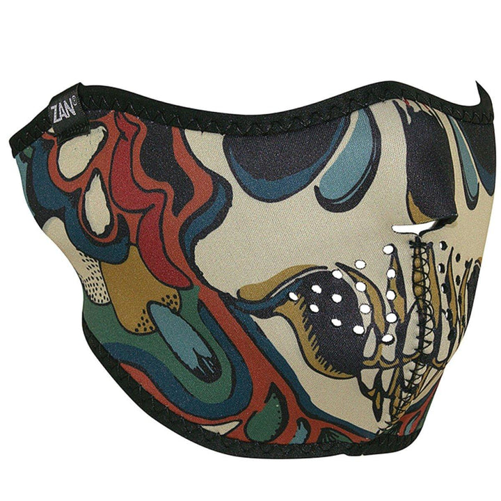 ZANheadgear® Psychedelic Skull Half Face Mask, Neoprene/Polyester, One Size
